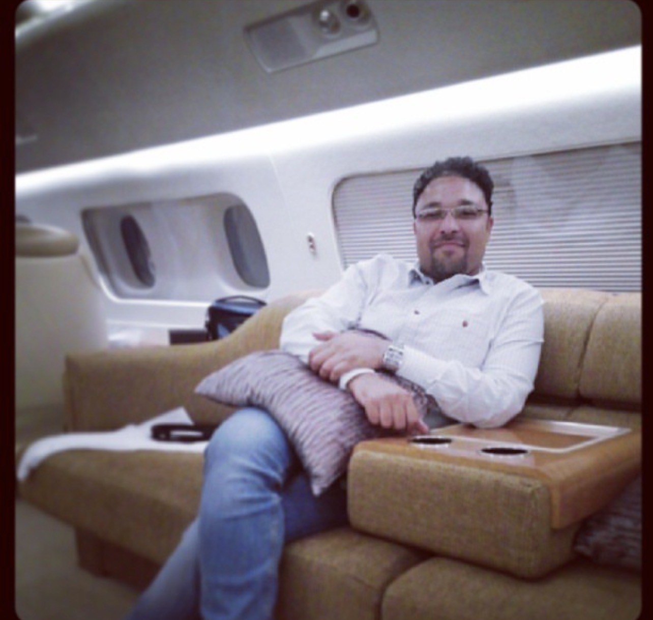 Hossam Nageeb — aboard a private aircraft