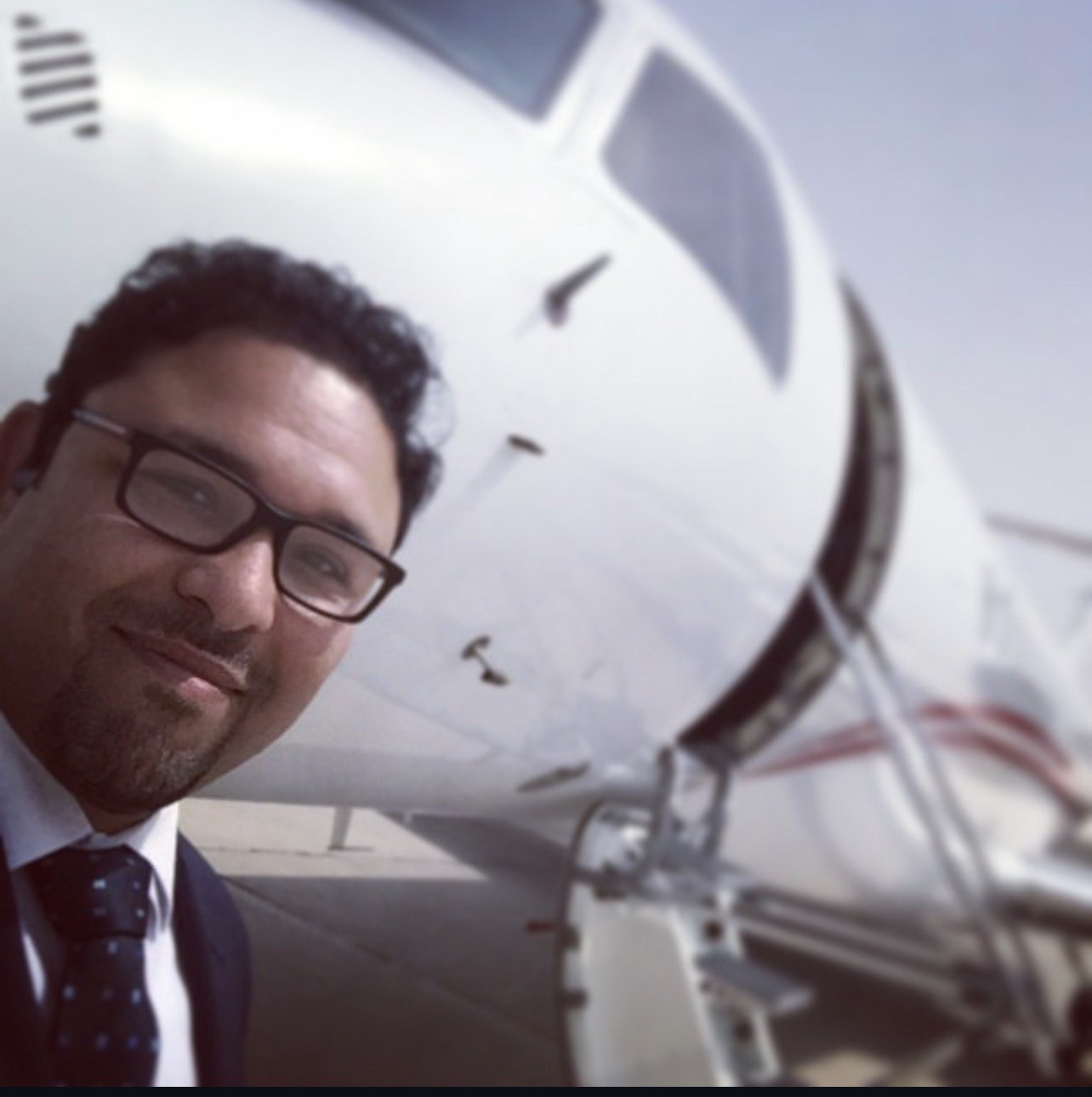 Hossam Nageeb — in transit by private aircraft
